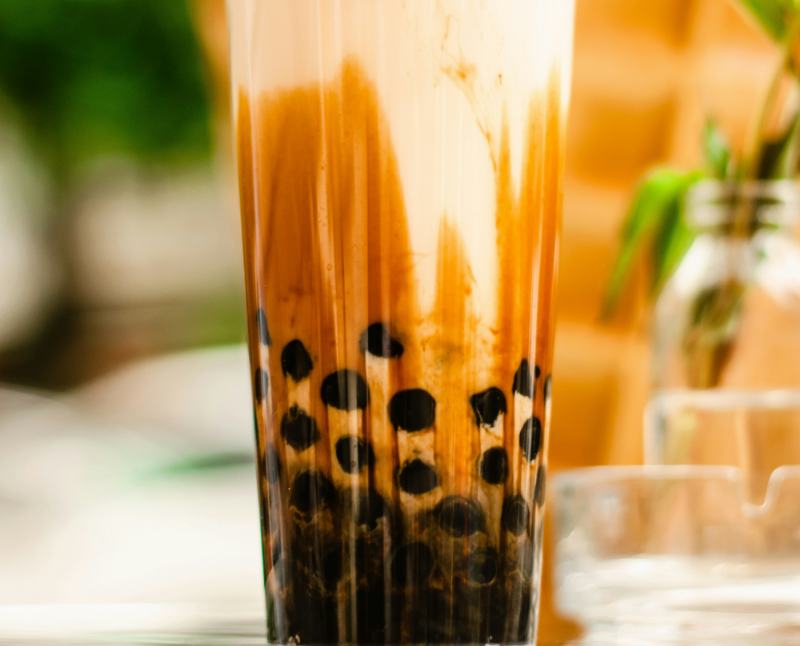Boba tea de azúcar morena con perlas de tapioca